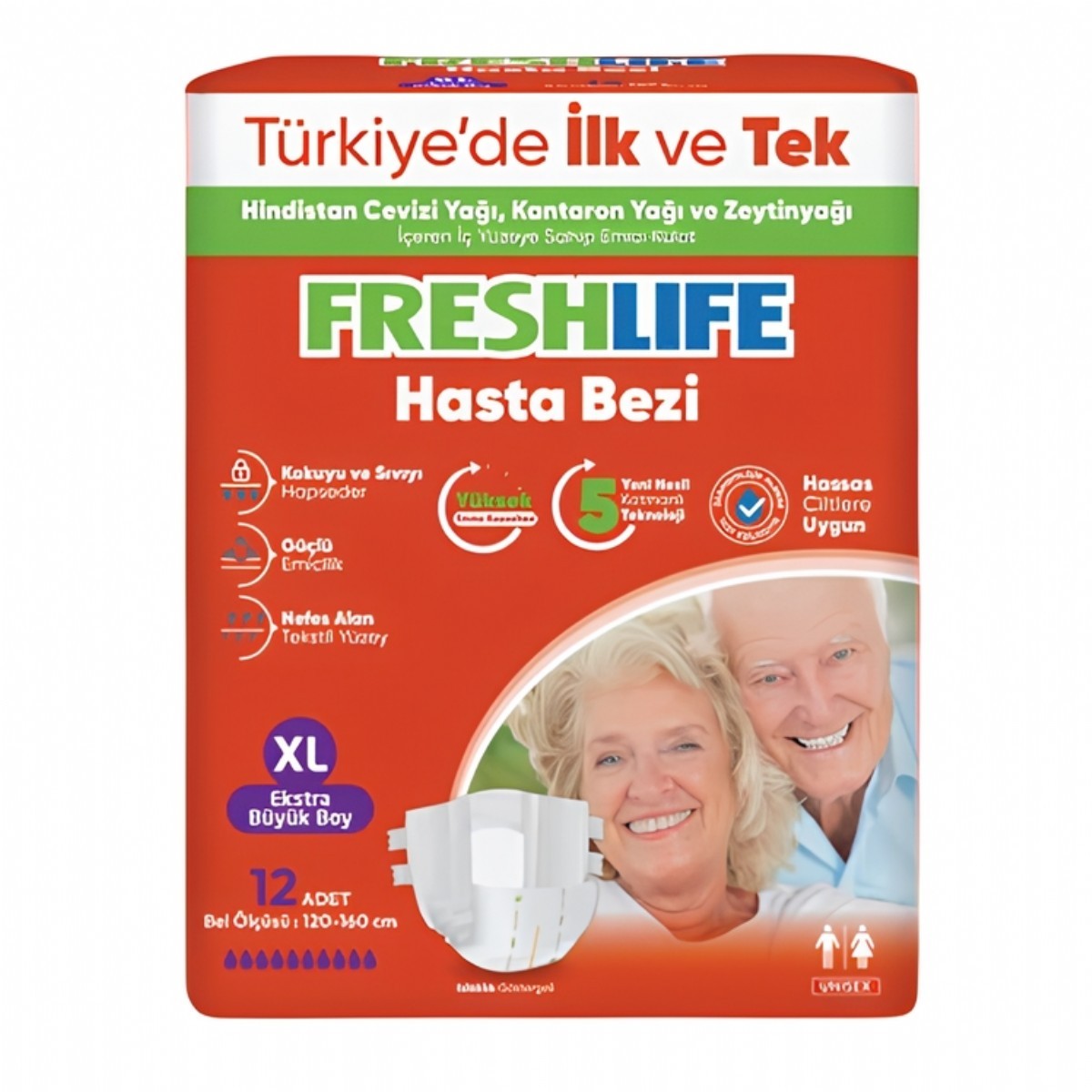 Freshlife Belbantlı Extra Büyük Boy Yetişkin Hasta Bezi 12 Adet