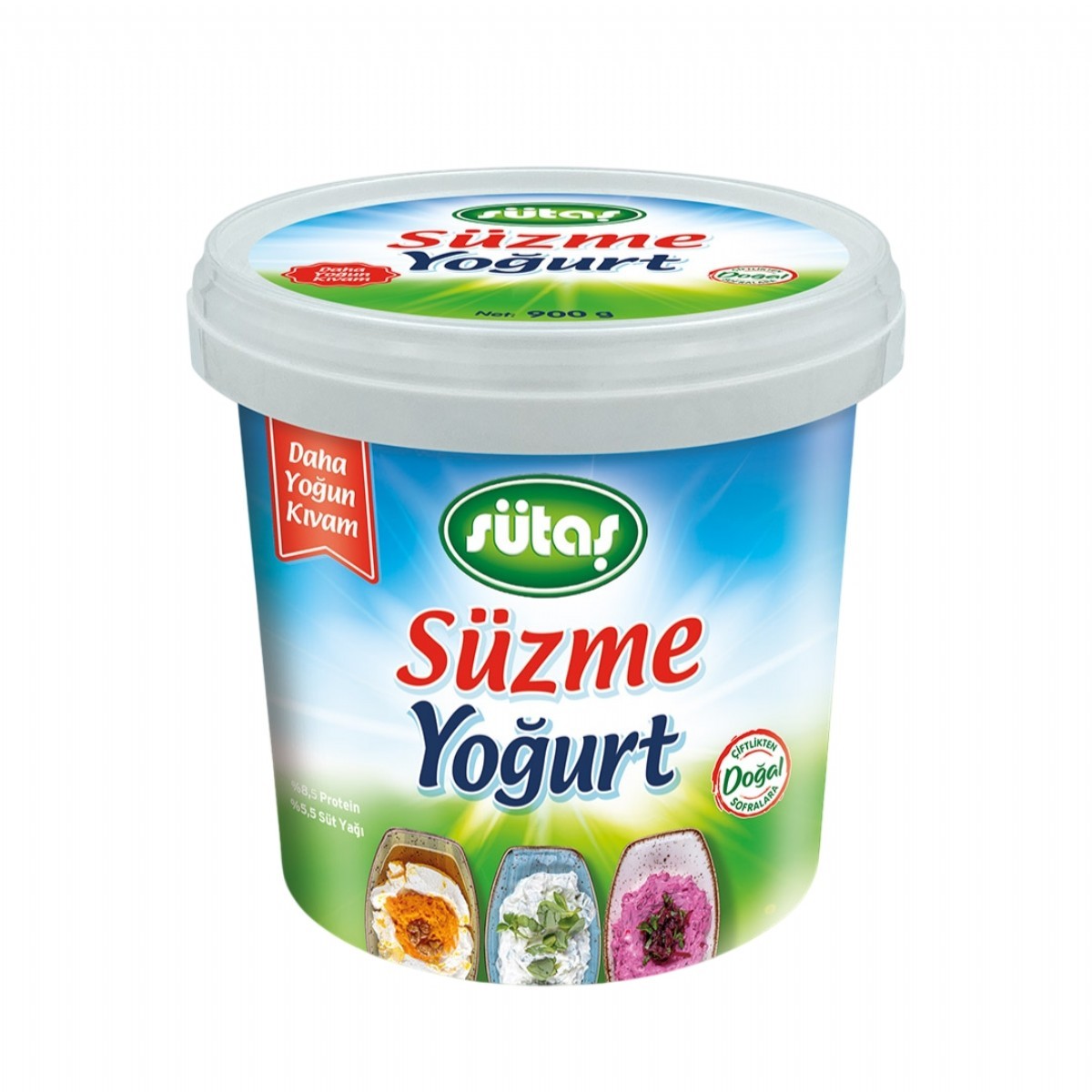 Sütaş Daha Yoğun Süzme Yoğurt 900 Gr