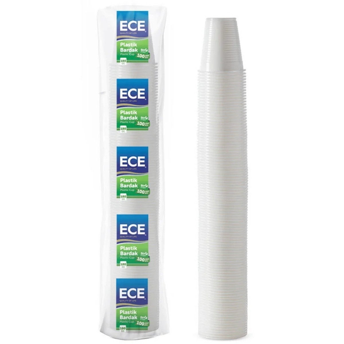 Ece Plastik Beyaz Bardak 180 Cc 100 lü