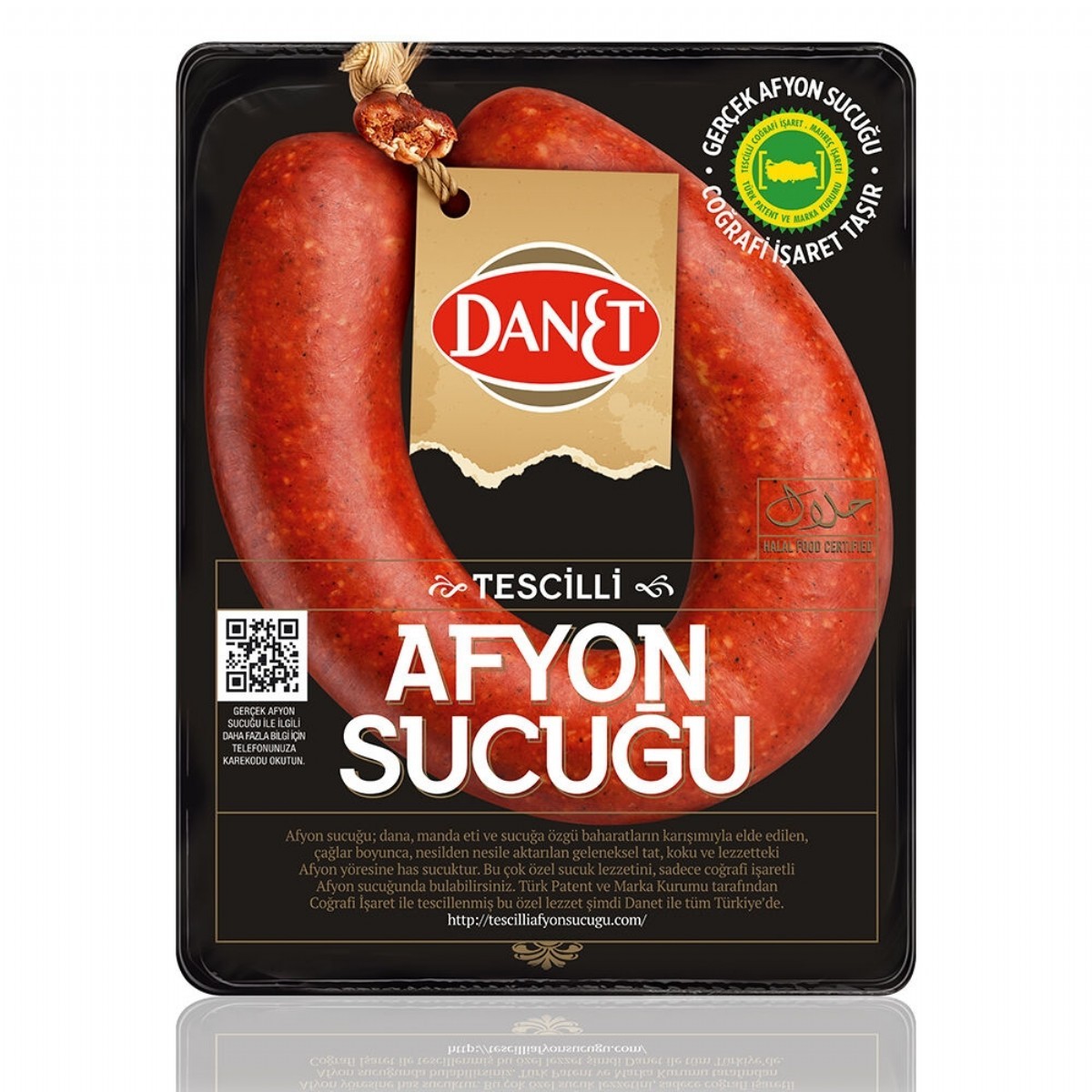 Danet Tescilli Fermente Afyon Dana Sucuk 300 Gr