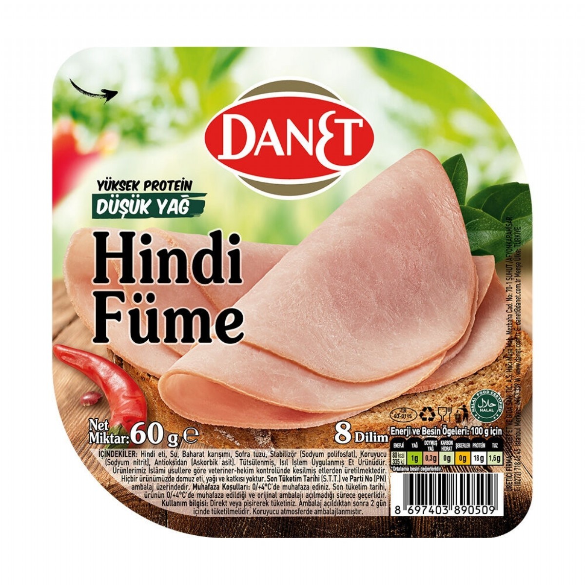 Danet Dilimli Hindi Füme 60 Gr