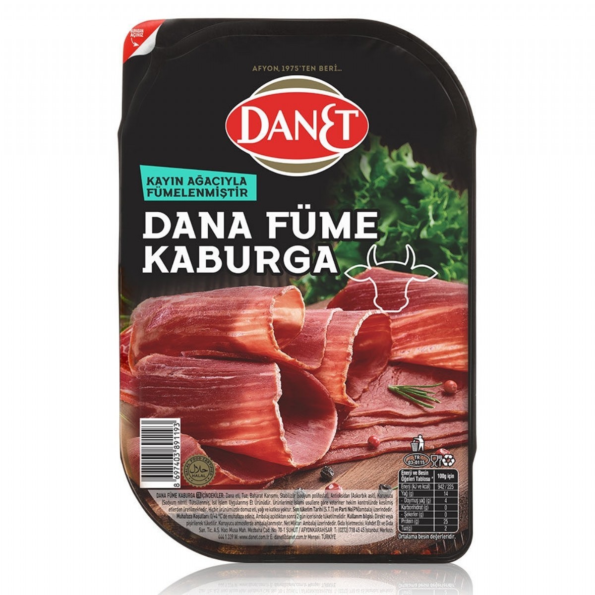 Danet Dilimli Dana Kaburga Füme 70 Gr