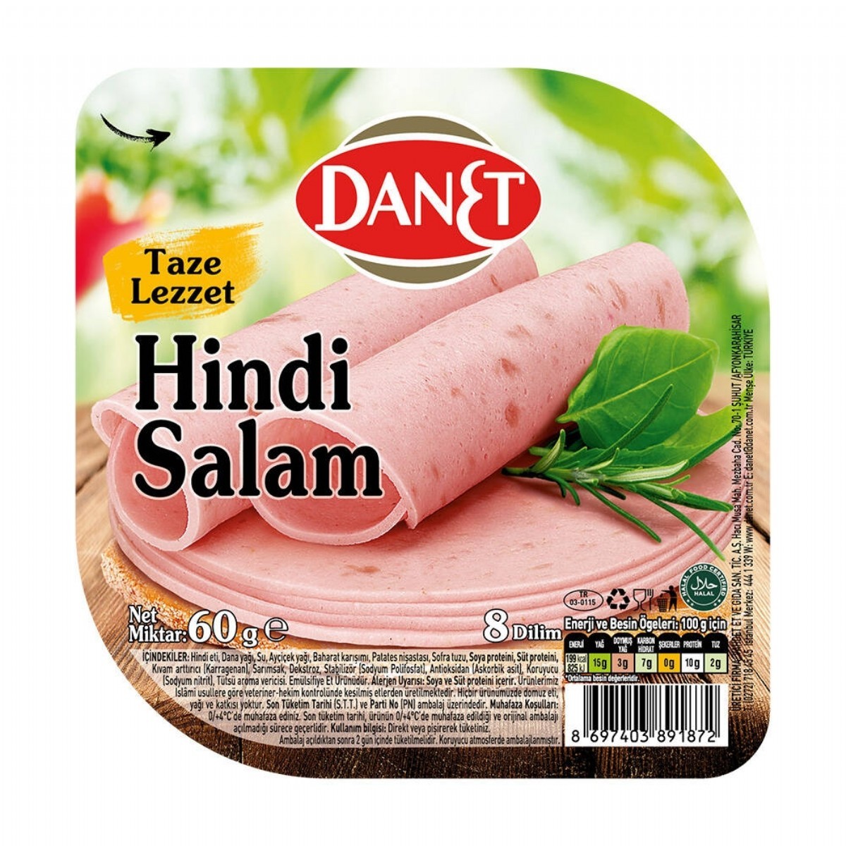 Danet Dilimli Hindi Salam 60 Gr