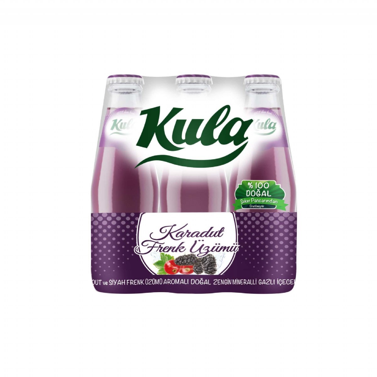 Kula Karadut - Frenk Üzümü Maden Suyu 200 Ml x 6 lı