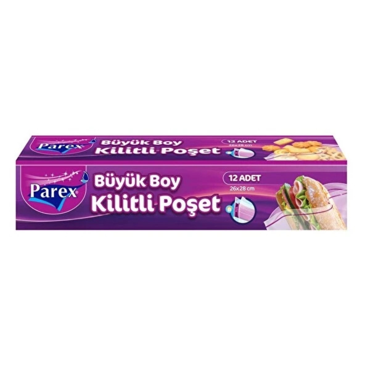 Parex Büyük Boy Kilitli Buzdolabı Poşeti 12 Li