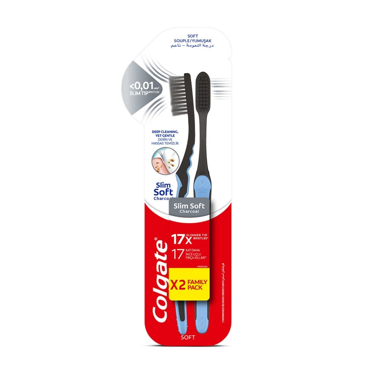 Colgate Mikro İnce Hassas Siyah Yumuşak Diş Fırçası 1+1