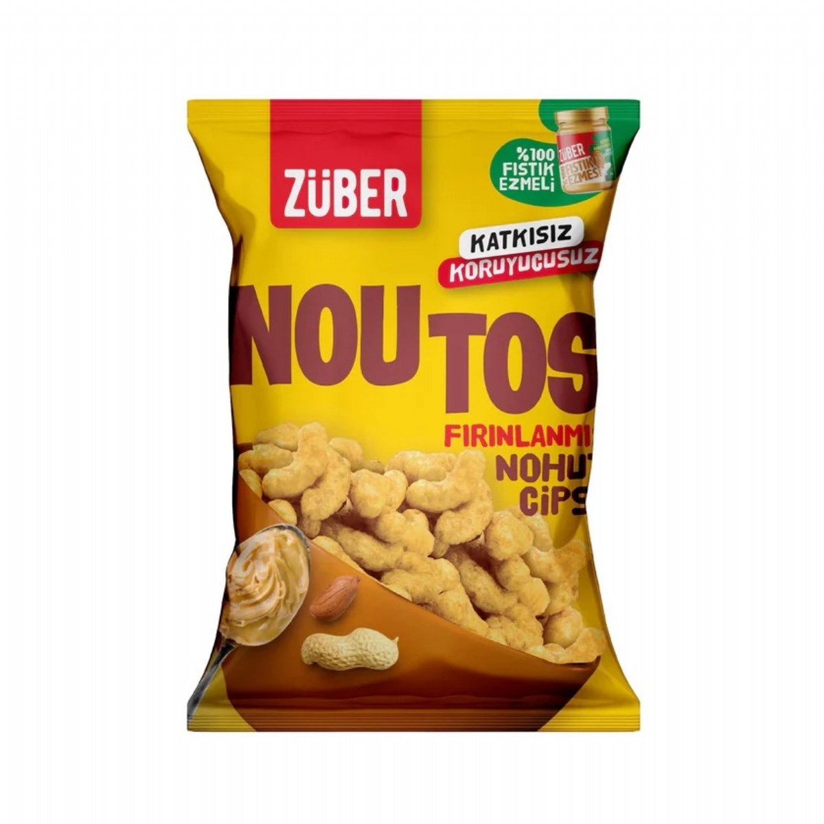 Züber Noutos 100 Fıstık Ezmeli Nohut Cipsi 55 Gr