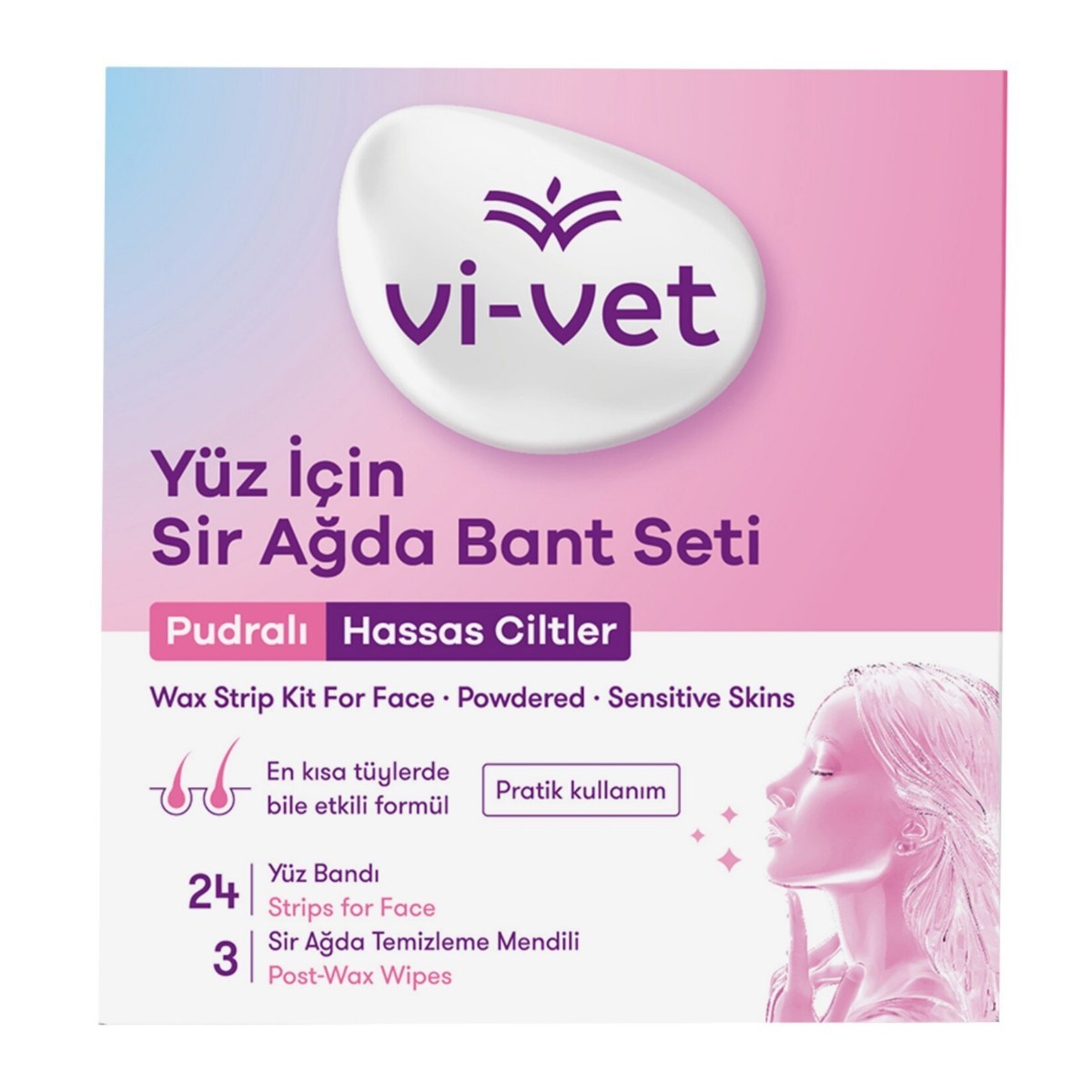 Vi-Vet Purdalı Yüz İçin Sir Ağda Bandı 24lü