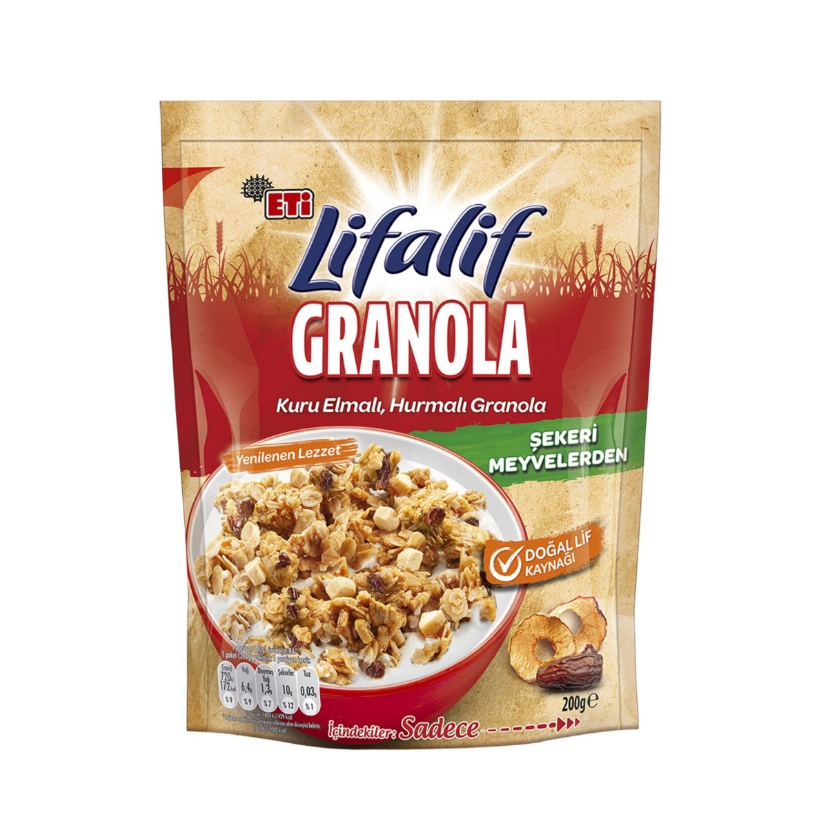 Eti Lifalif Elmalı Hurmalı Granola 200 Gr