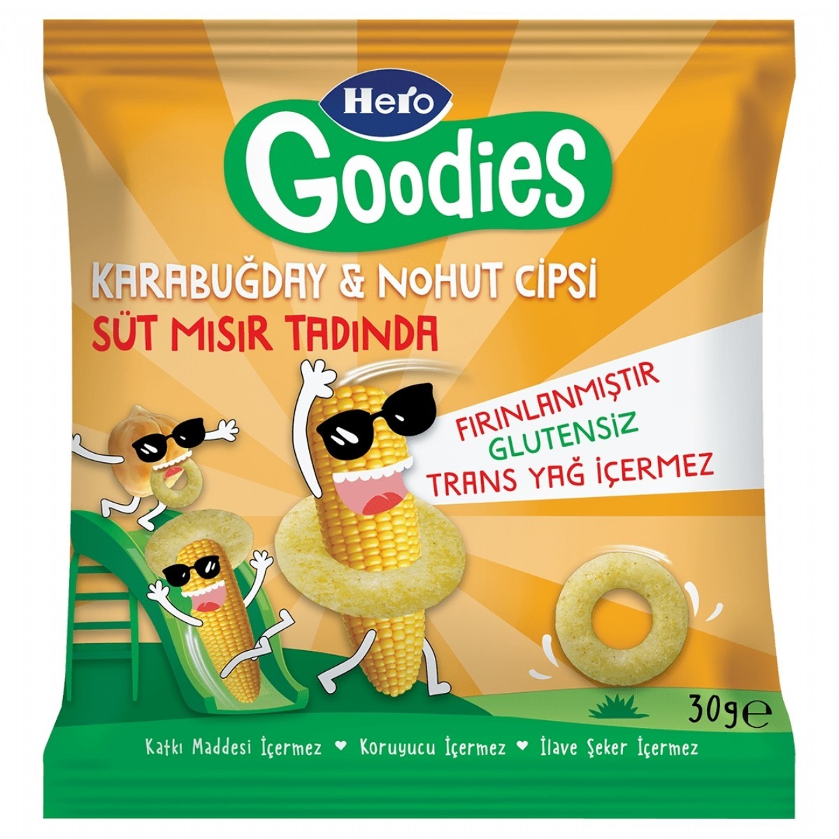 Hero Goodies Süt Mısır Tadında Karabuğday ve Nohut Cipsi 30 Gr