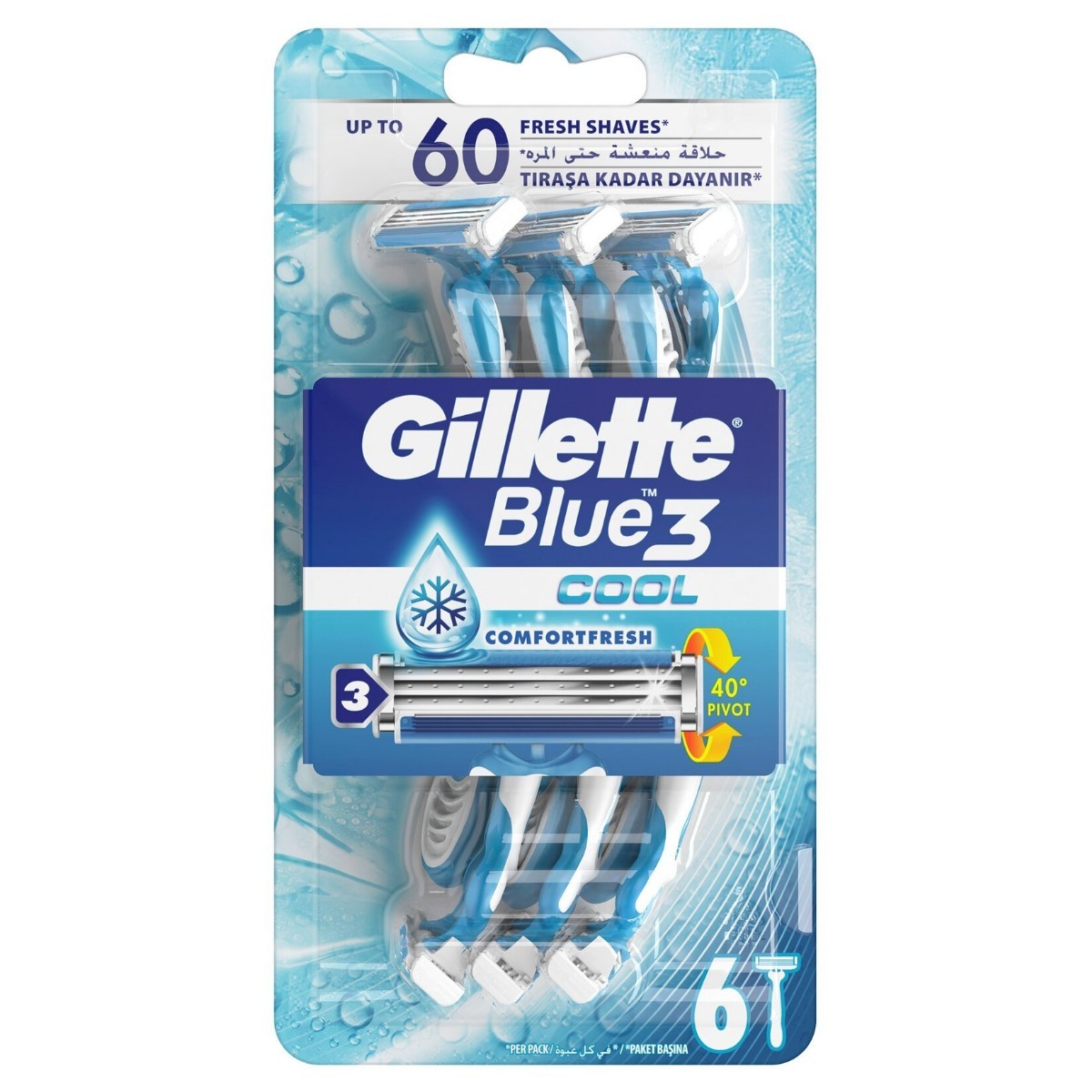 Gillette Blue3 Cool Erkek Kullan At Tıraş Bıçağı 6 Lı