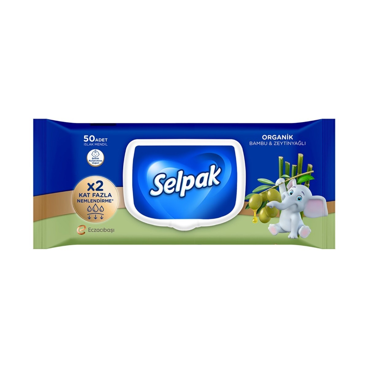 Selpak Organik Bambu  Zeytinyağlı Özlü Islak Mendil 50li
