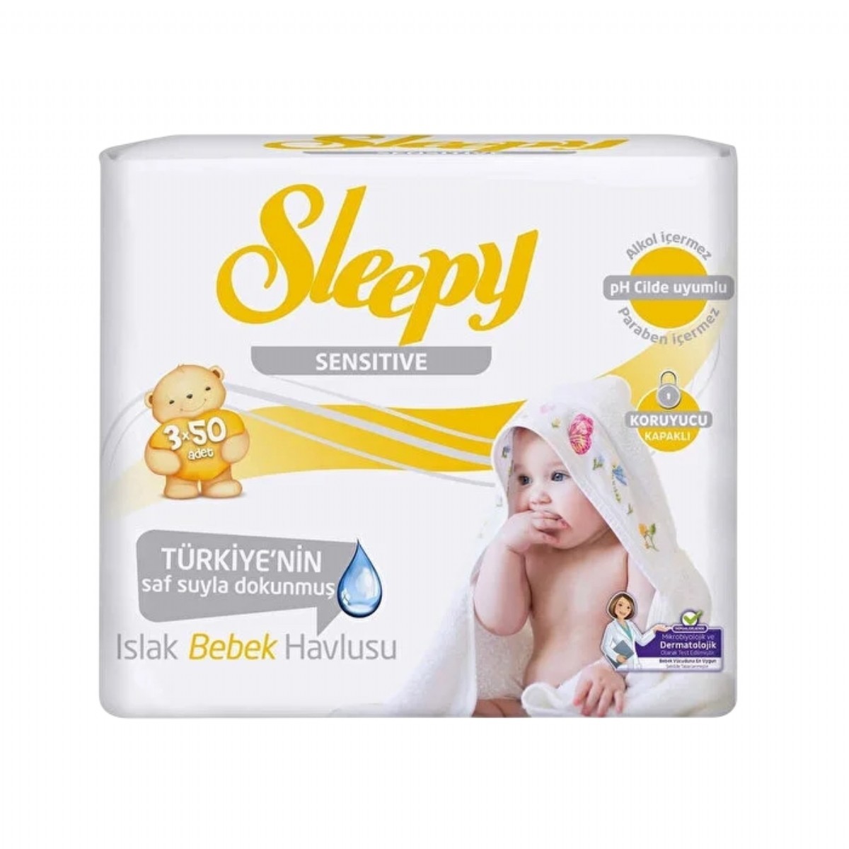Sleepy Sensitive Islak Havlu 3x50 Li