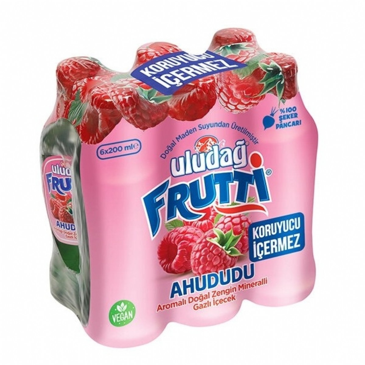 Uludağ Frutti Ahududu Aromalı Gazlı İçecek 200 Ml x 6 lı