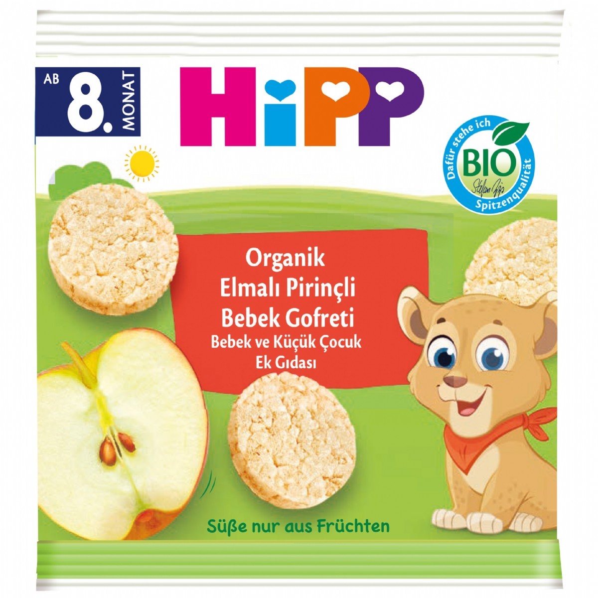 Hipp Organik Elma Pirinç Bebek Gofreti 30 Gr