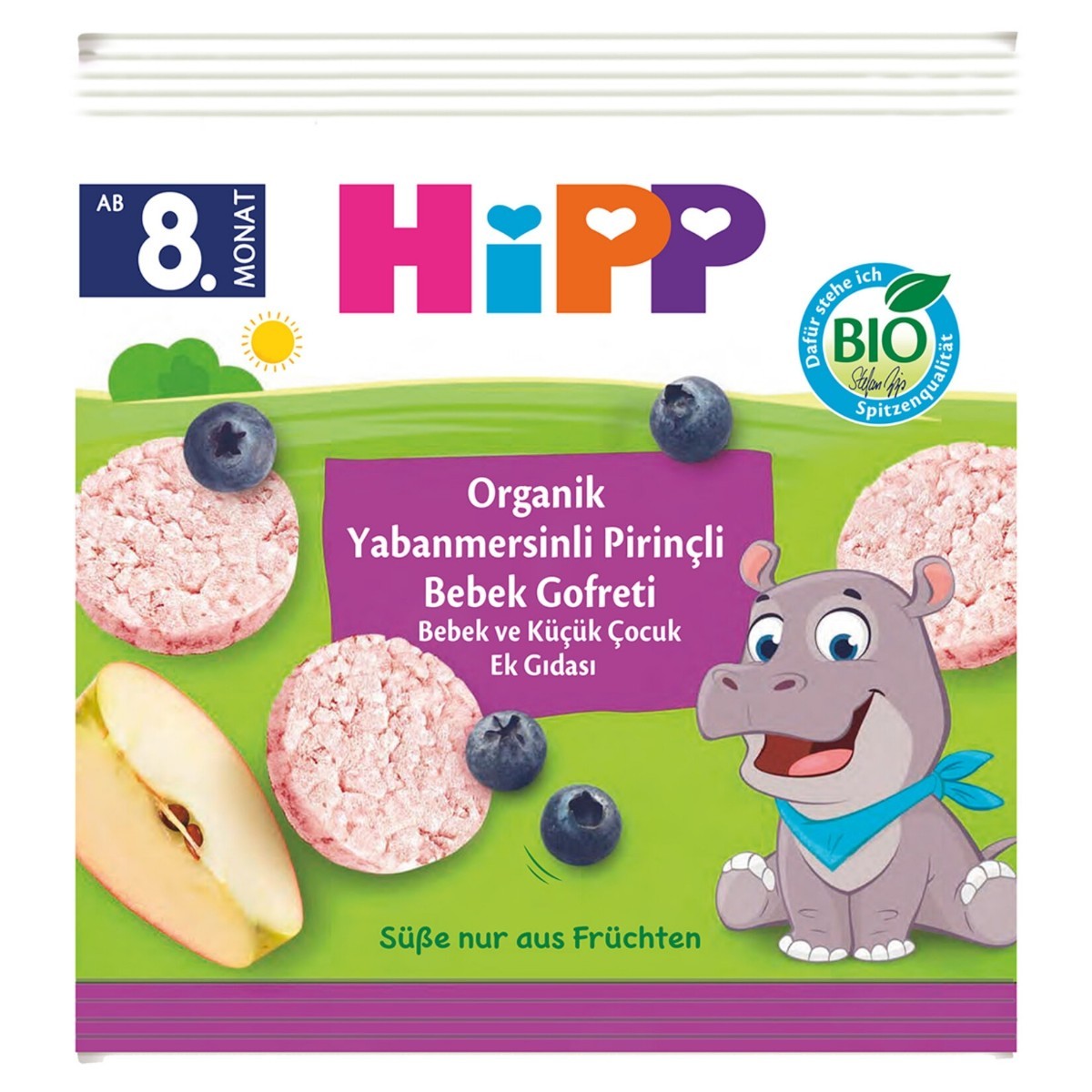 Hipp Organik Pirinçli Yaban Mersinli Bebek Gofreti 30 Gr