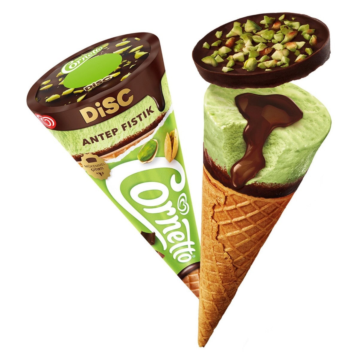 Cornetto Disc Antep Fıstıklı - Çikolatalı Dondurma 130Ml
