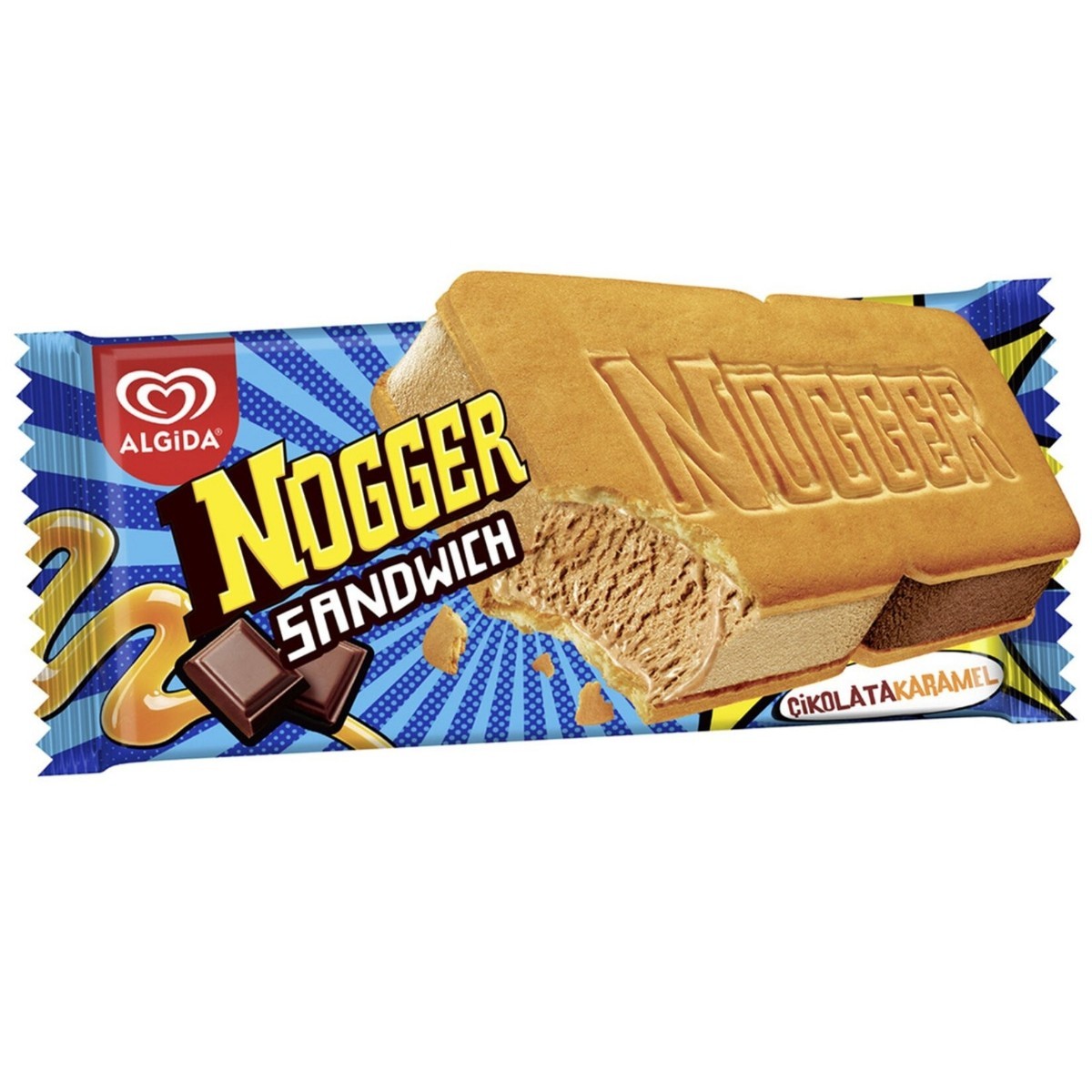 Algida Nogger Sandwich Çikolata Karamel 145 Ml