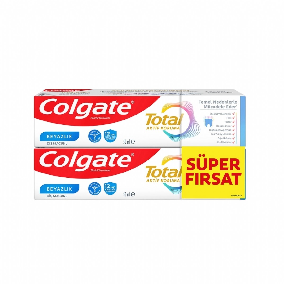 Colgate Total Beyazlık Diş Macunu 2x50 Ml