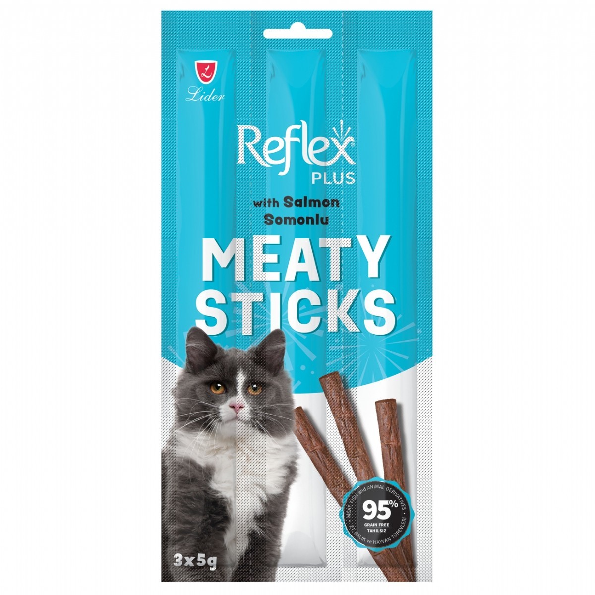 Reflex Plus Somonlu Çubuk Yetişkin Kedi Ödül Maması 3x5 Gr