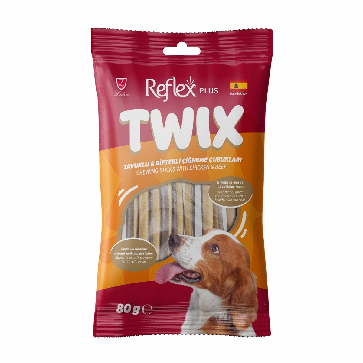 Reflex Plus Tavuklu  Biftekli Çiğneme Çubukları Yetişkin Köpek Ödül Maması 80 Gr