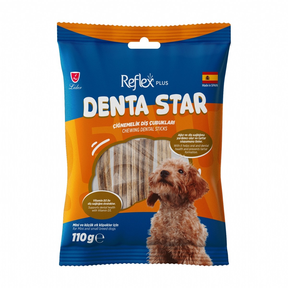 Reflex Plus Çiğnemelik Diş Çubukları Mini ve Küçük Irk Yetişkin Köpek Ödül Maması 110 Gr