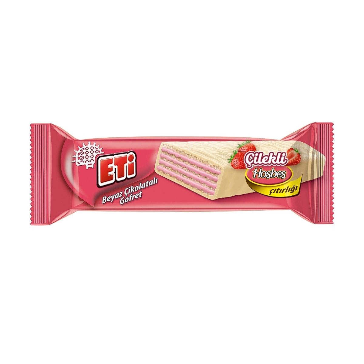 Eti Beyaz Çikolata Kaplı Çilek Kremalı Gofret 29 Gr