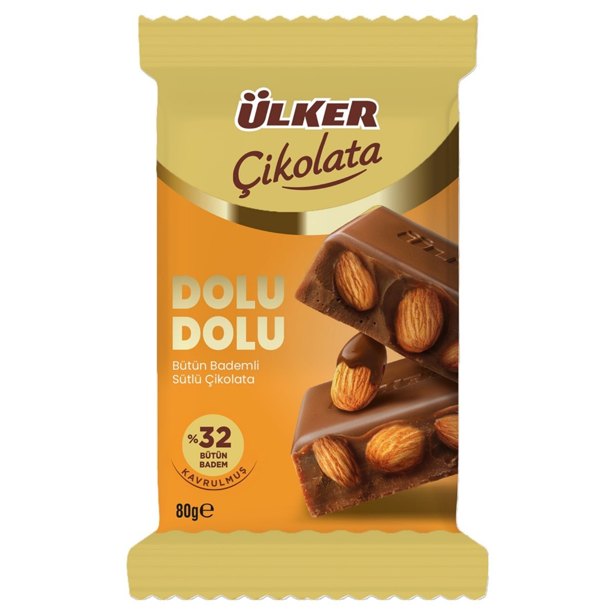 Ülker Dolu Dolu 32 Bütün Bademli Çikolata 80 Gr