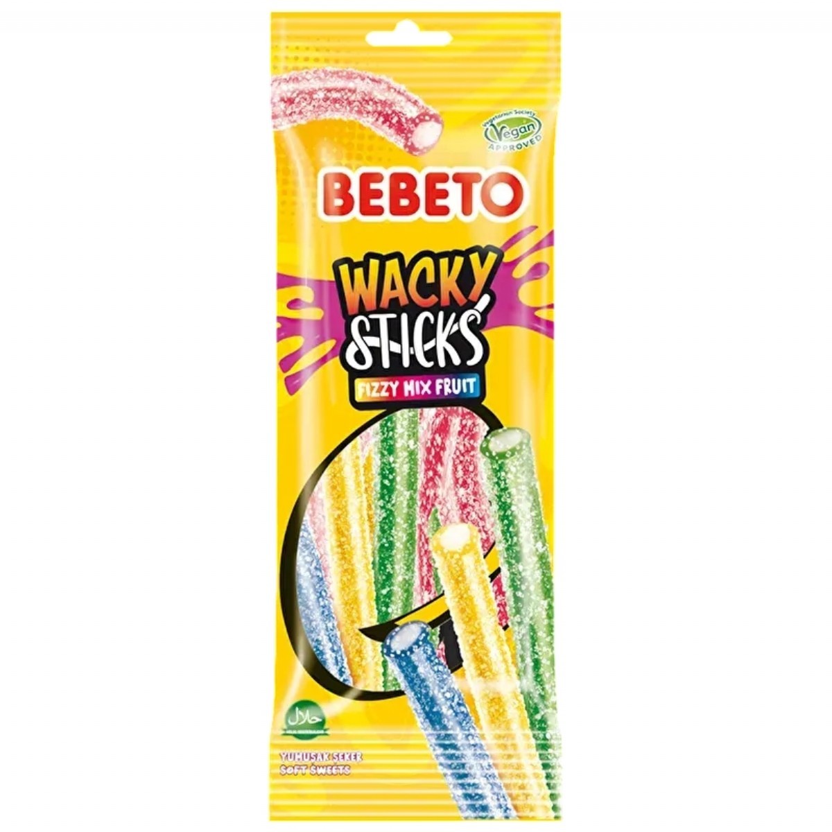 Bebeto Wacky Sticks Fruit Jelibon 75 Gr