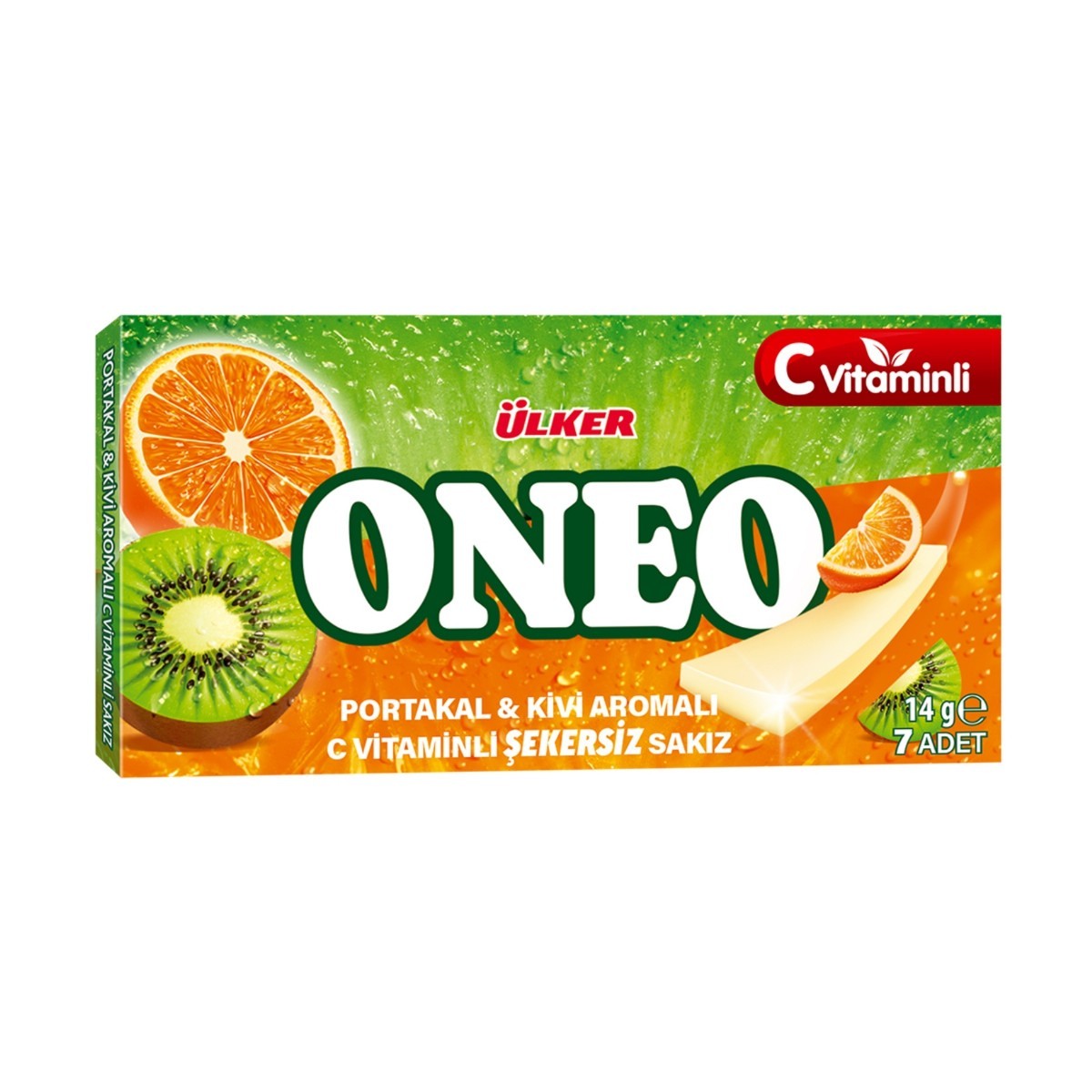 Ülker Oneo Slims PortakalKivi Aromalı Şekersiz Sakız 14 Gr