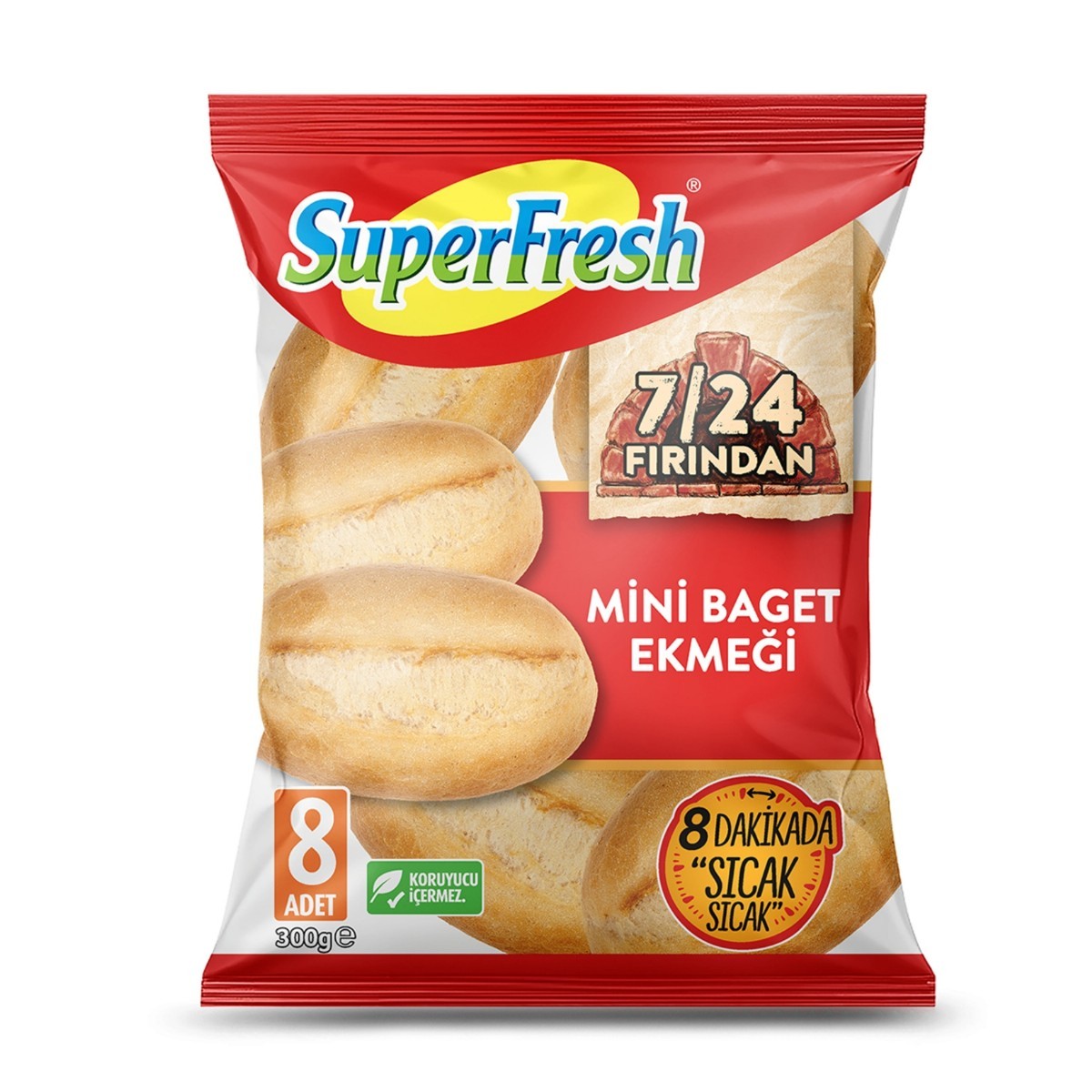 SuperFresh 7/24 Fırından Mini Baget Ekmeği 300 Gr