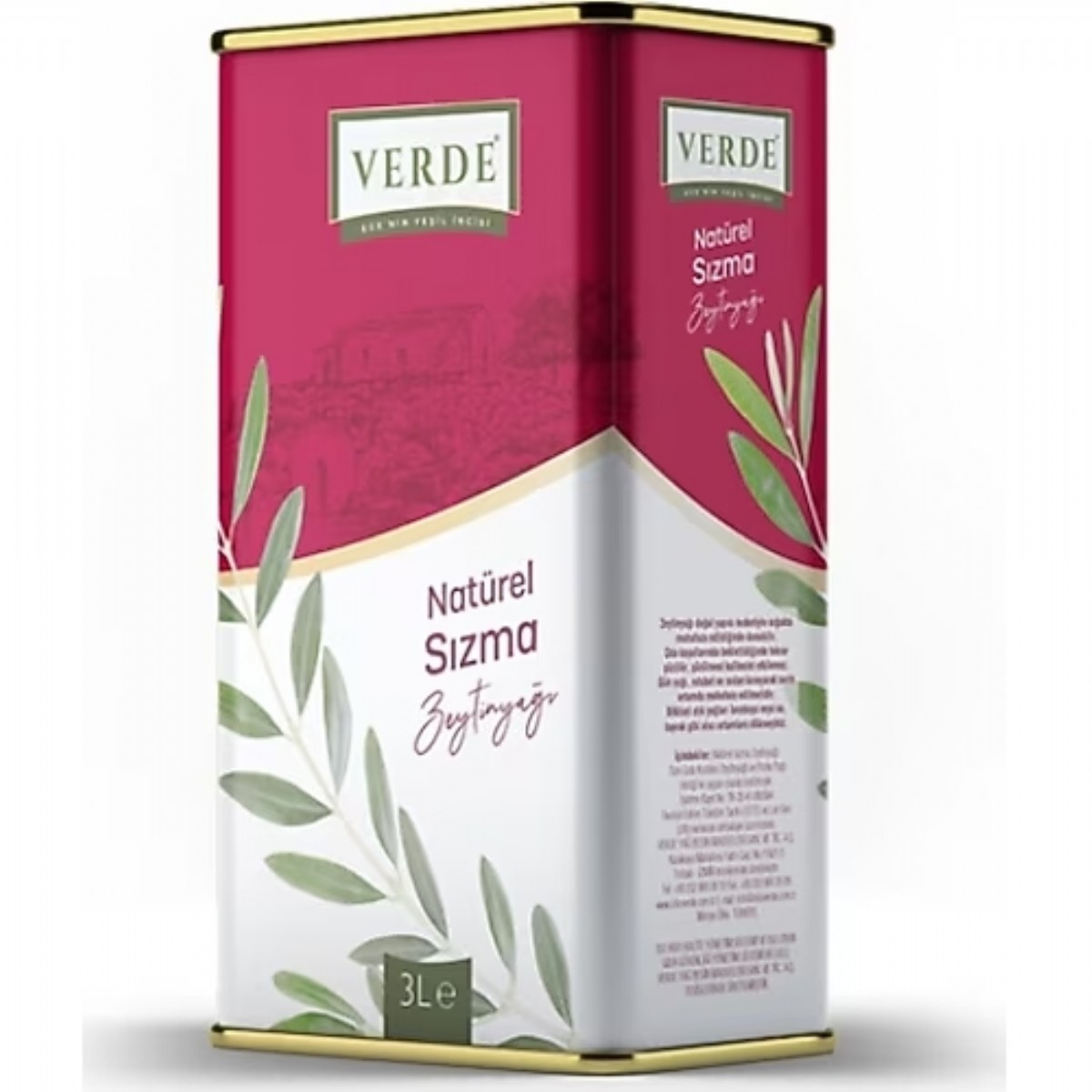 Verde Naturel Sızma Zeytinyağı Teneke 3 Lt