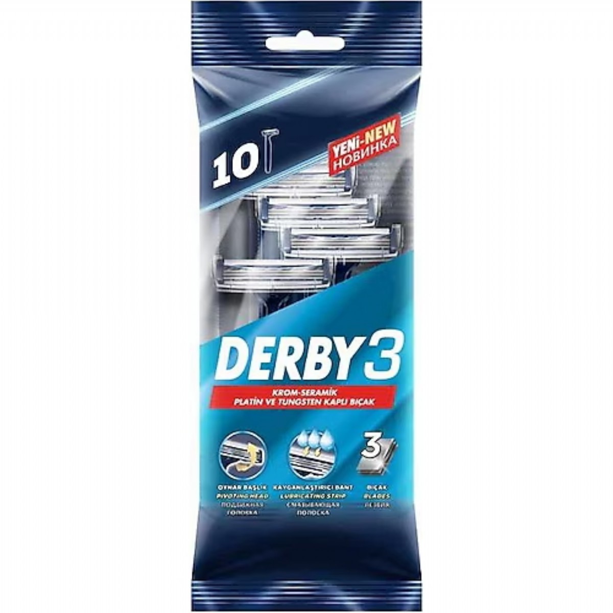 Derby Samurai Klasik 3 Tıraş Bıçağı 10 Lu Poşet