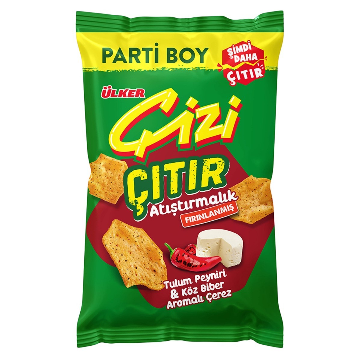 Ülker Çizi Çıtır Tulum PeynirliKöz Biberli Parti Boy 160 Gr