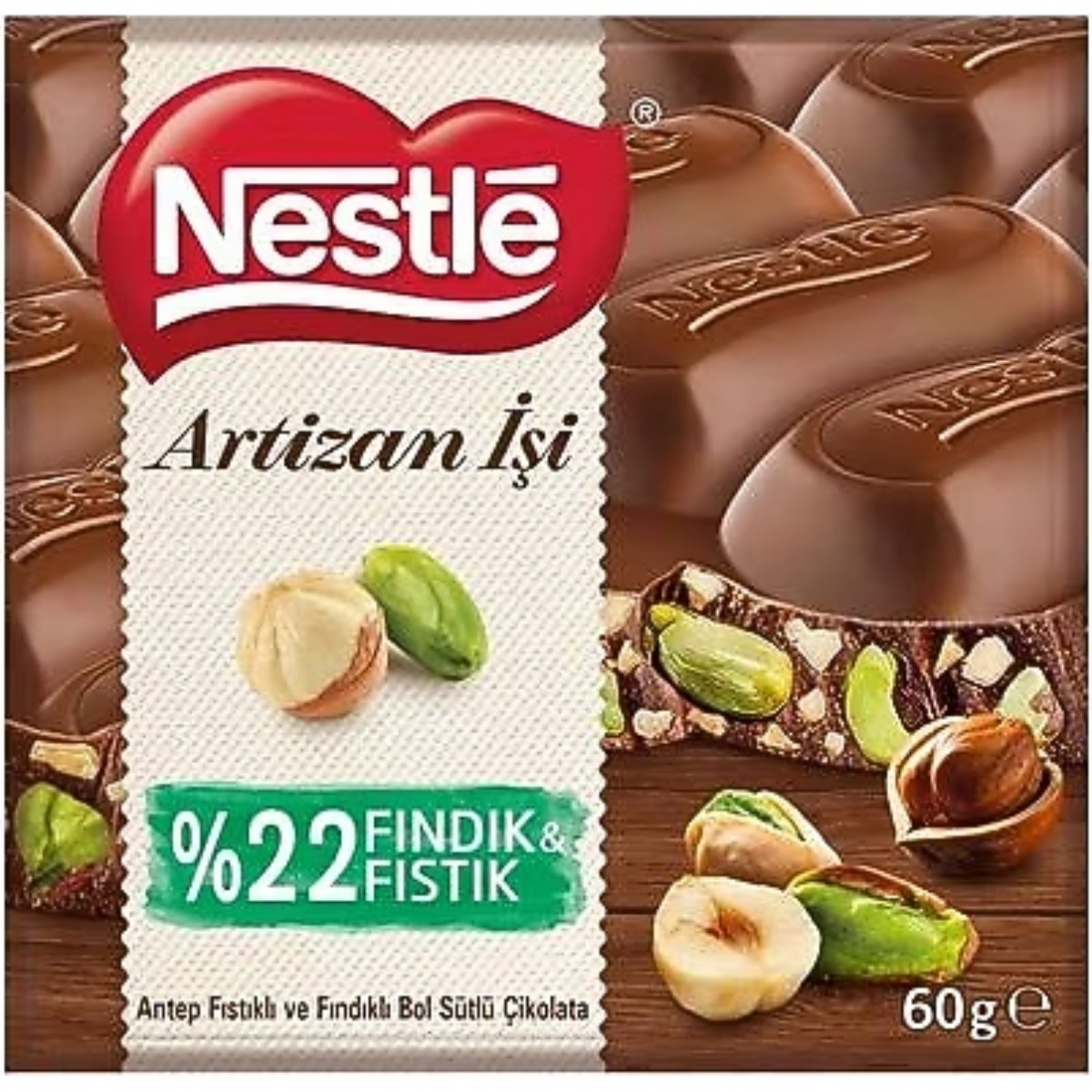 Nestle Çikolata 60 Gr Artizan Fındık-Fıstık