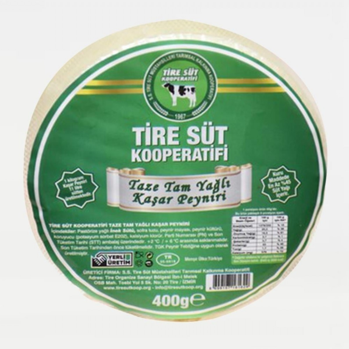 Tire Süt Kaşar Peyniri 400 Gr