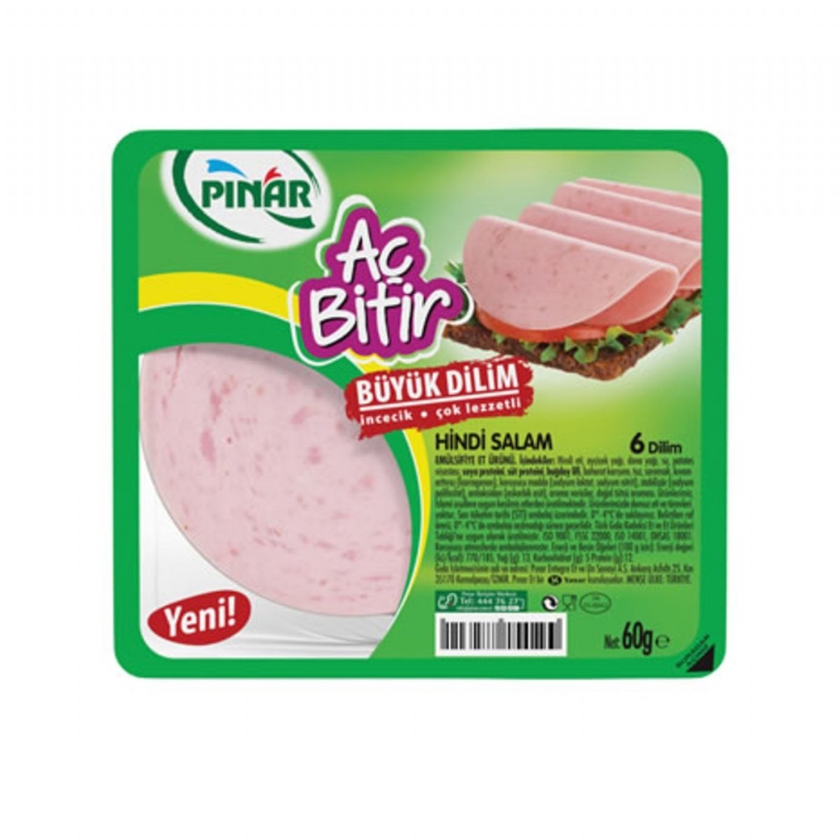 Pınar Aç Bitir Hindi Füme 60 Gr