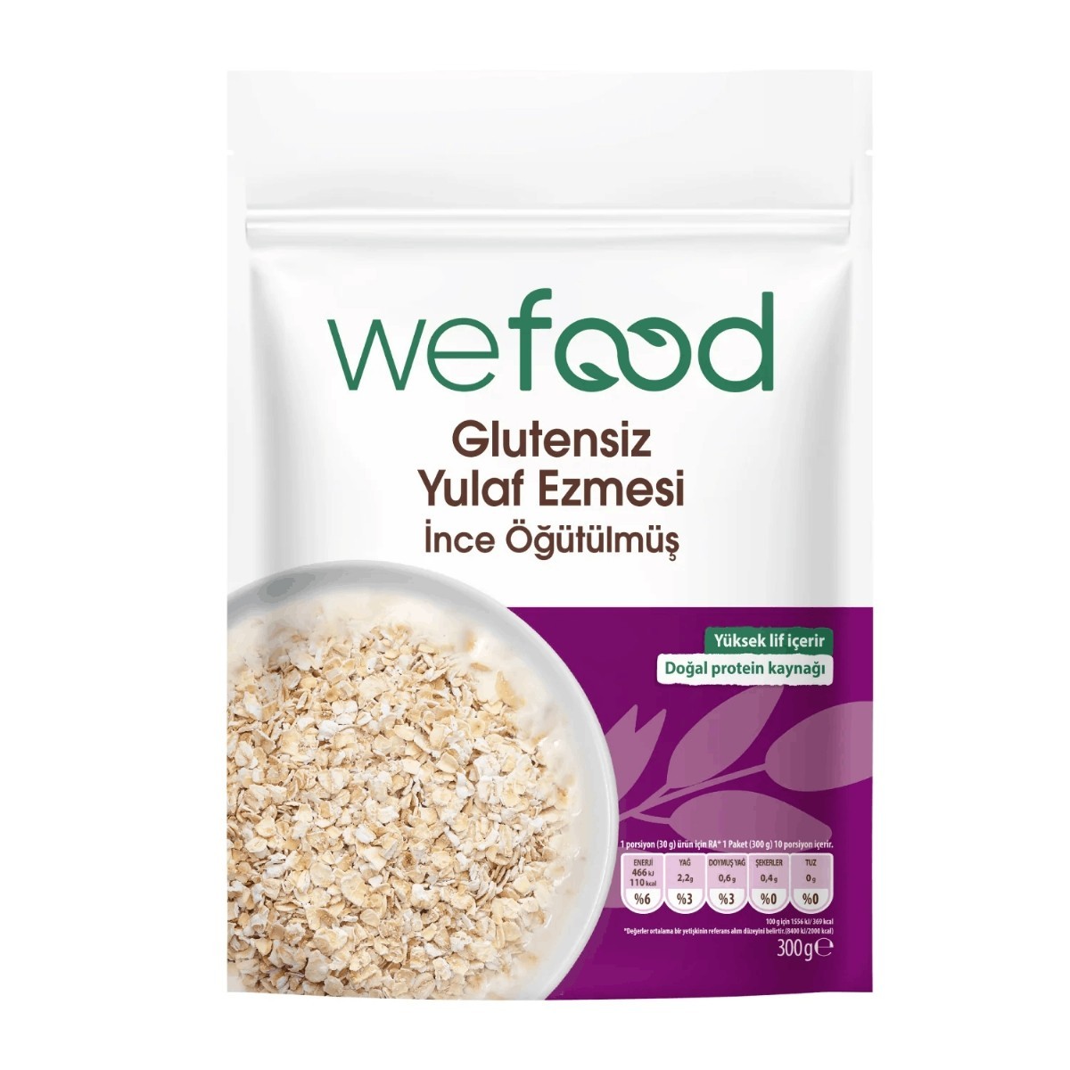Wefood Glutensiz Yulaf Ezmesi İnce Öğütülmüş 300 Gr