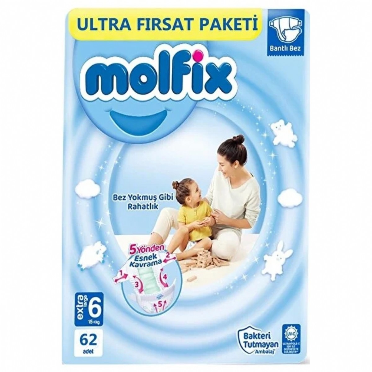 Molfix 3D Extra Large Ultra Fırsat PAketi 6 Beden 62li