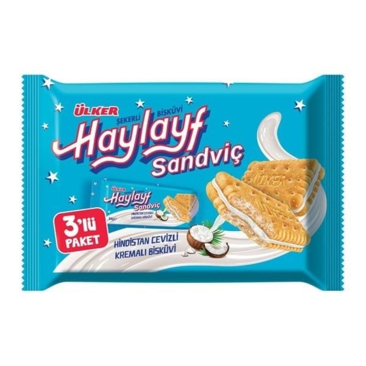 Ülker Haylayf Hindistan Cevizi Kremalı Bisküvi 3lü 252 Gr