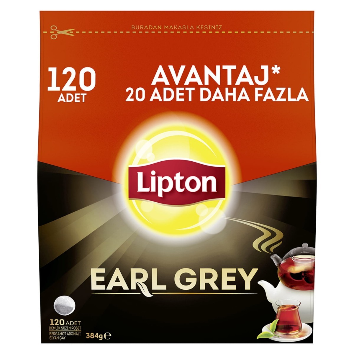 Lipton Earl Gery Demlik Poşet Çay 120li