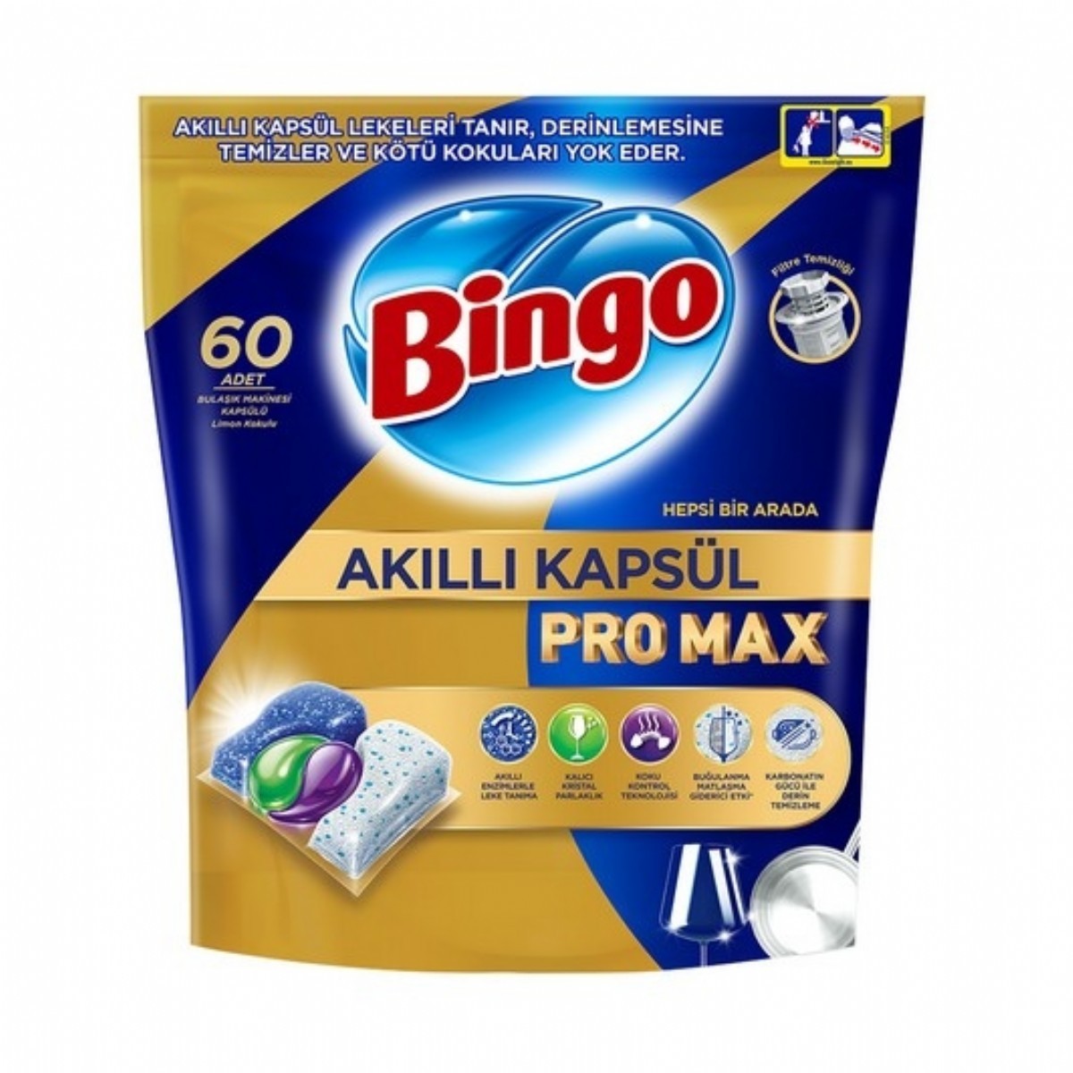 Bingo Pro Max Akıllı Bulaşık Kapsülü 60lı