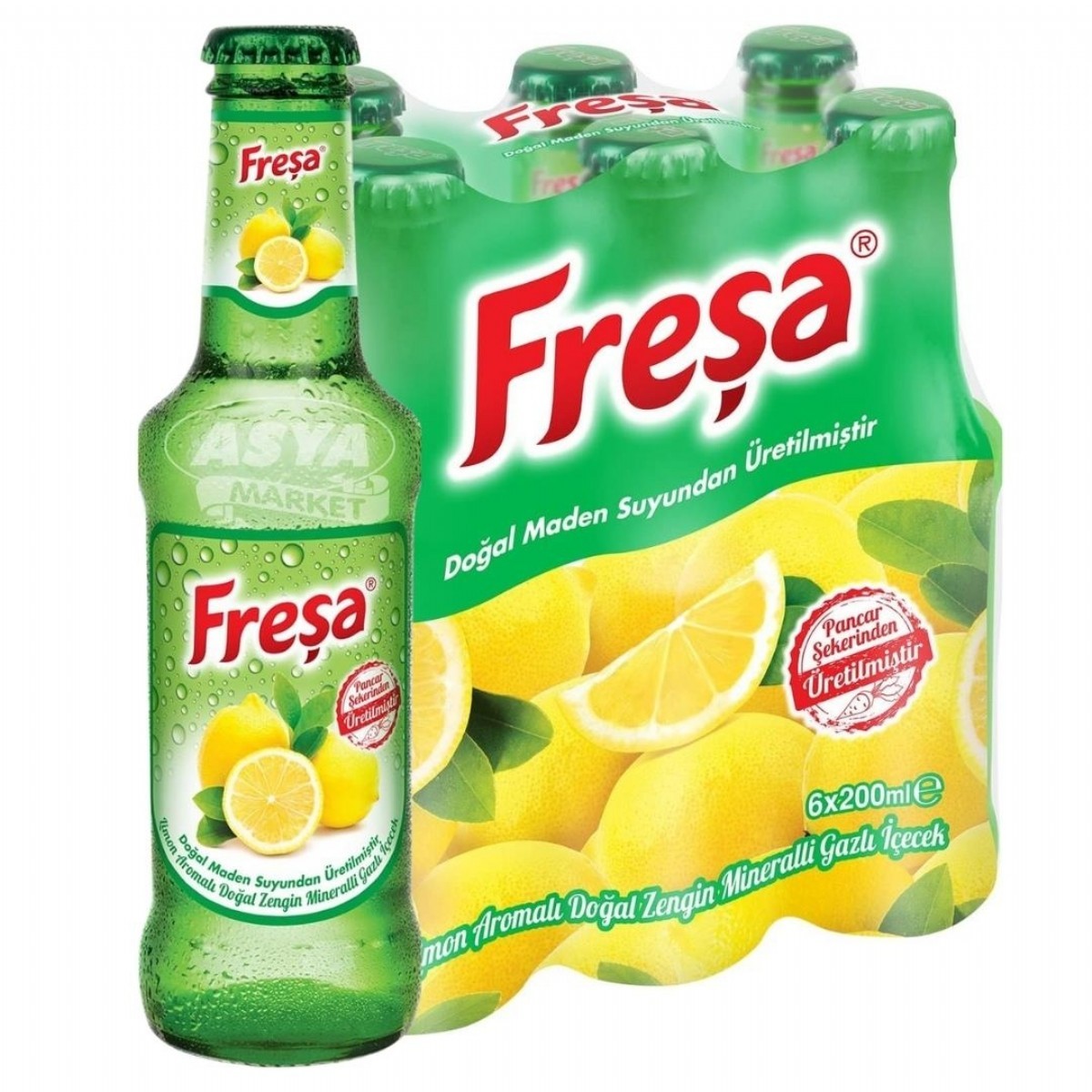 Freşa Limon Aromalı Doğal Zengin Mineralli Gazlı İçecek 6lı