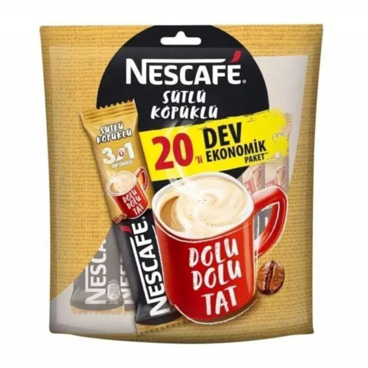 Nescafe 3si1 Arada Sütlü Köpüklü Çözünebilir Kahve 20li Paket