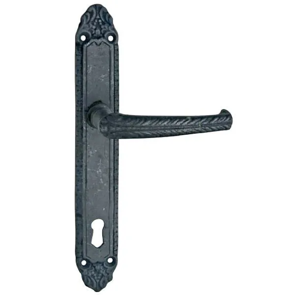 Prinç döküm antik siyah rustik (eskitme, ferforje tipi) osmanlı kapı kolu HFT01018 (1 tek) - Ürün Görseli 1