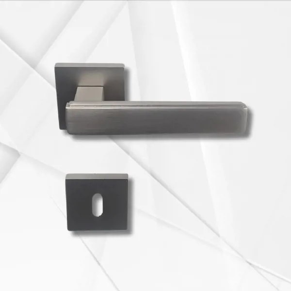Marelli LUSSO inox (saten) renkli italyan tipi kare rozetli 1. KALİTE kapı kolu - Marelli - Ürün Görseli 1
