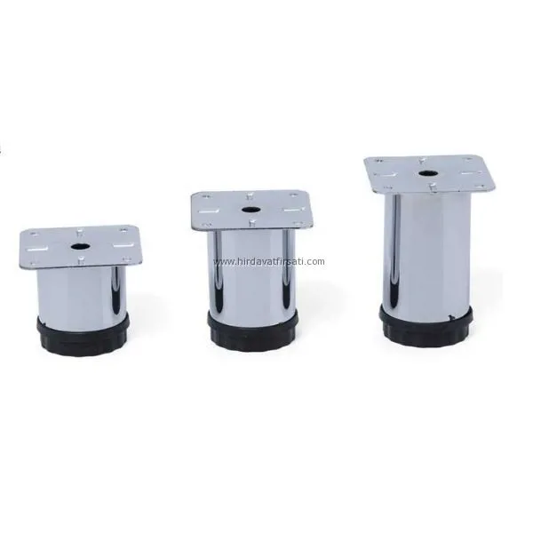 Krom rengi kalın sağlam metal baza ayağı (6 cm, 8 cm, 10 cm, 12 cm, 15 cm, 20 cm, 40 cm) - Ürün Görseli 1