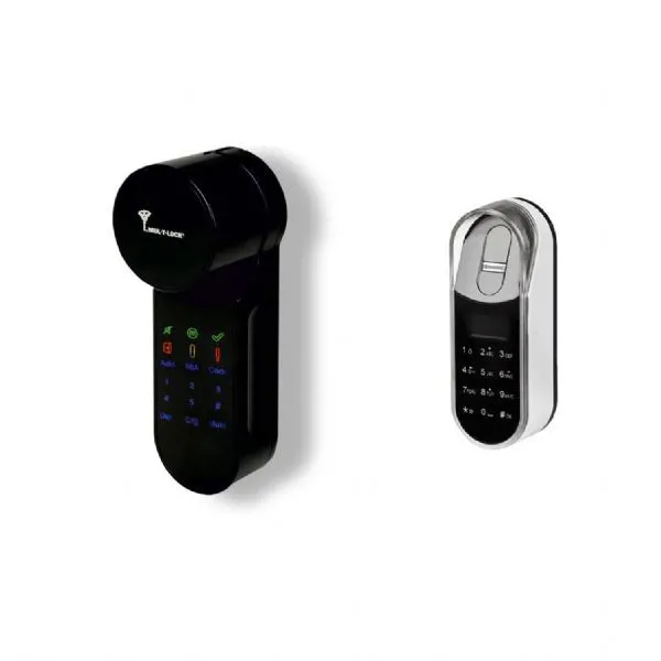 Multlock (multilock) entr SİYAH  elektronik (parmak izli) kapı göbeği (bareli) (parmak izi ünitesi dahil) - Mul-t-lock (multlock) kapı kilitleri - Ürün Görseli 1
