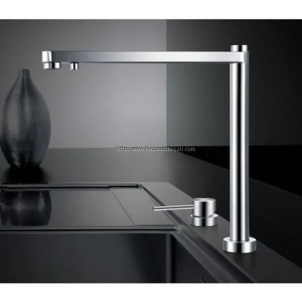 Vertice 4055 çelik (inox) asansörlü 1.kalite mutfak armatürü (bataryası) - Ürün Görseli 1