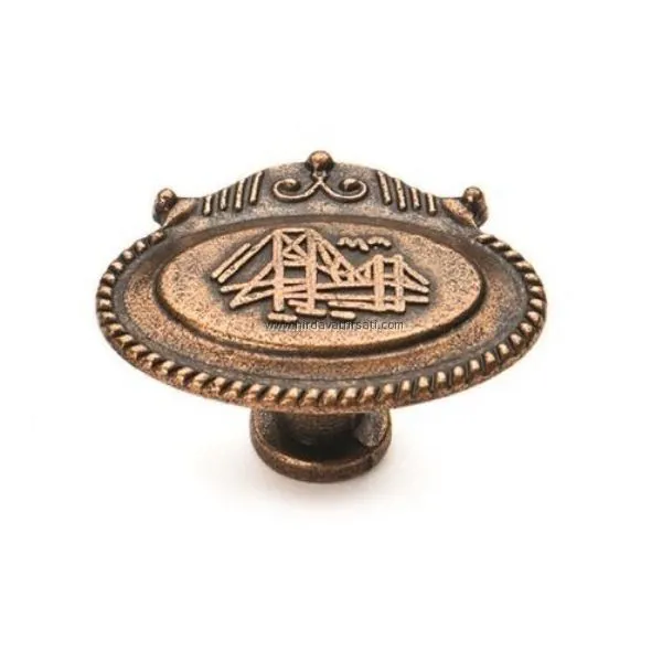 Sima oval boğaziçi antik bakır tekli düğme - Ürün Görseli 1